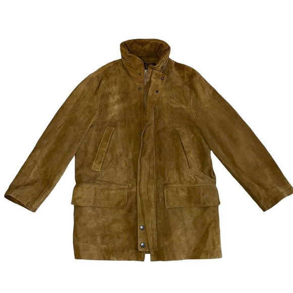 Vintage Nautica 100% Leather Shell Suede 5 Pocket Jacket Brown Men’s Size 40 - Picture 9 of 12